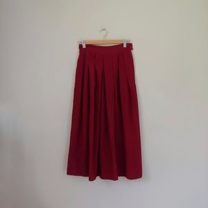 Alfred Sung Sport Silk Pleated Skirt Red Polka Dot Vintage Size 6